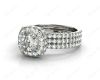 Cushion Cut Four Claw Set Diamond Engagement Ring in Platinum