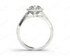 Round Cut Split Shank Diamond Halo Engagement Ring with Pave Set Side Stones Down the Band in Platinum