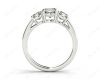 Cushion Cut Four Caw Trilogy Diamond Engagement Ring In 18K White