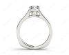 Round Cut Solitaire Diamond Engagement Ring with Four Prong set centre stone in 18K White