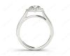 Halo Diamond Engagement Ring Round Cut with Claw Set Centre Stone Miligrain Share Prong Side Stones in Platinum