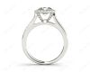 Round Cut Halo Diamond Ring with Bezel Set Centre Stone in 18K White