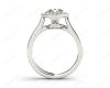 Halo Diamond Engagement Ring  Setting Round Cut  with Claw Set Centre Stone Channel Setting Side Stone in Platinum