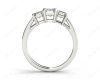 Emerald Cut Four Claw Trilogy Diamond Engagement Ring in Platinum