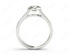 Round Cut Bezel Diamond Ring with Channel Set Side Stones in 18K White
