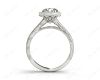 Round Cut Halo Vintage Diamond Engagement Ring With Claw Set Centre Stone in 18K White