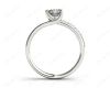 Cushion Cut Diamond Ring with Three Prong Set Centre Stone and Pavé Set Side Stones in Platinum