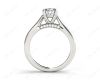 Round Cut Classic Solitaire Four Claw Diamond Engagement Ring with Micro Pavé Set Prongs in Platinum
