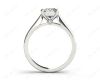 Princess Cut Solitaire Diamond Engagement Ring with Claw set centre stone with a Tapered Band in 18K White