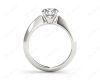 Round Cut Solitaire Diamond Engagement Ring with Four Prong set centre stone and a Knife Edge Band in Platinum