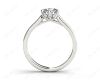 Round Cut Solitaire Diamond Engagement Ring with Twist Six Prong set centre stone in Platinum