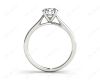Round Cut Solitaire Four Claws Diamond Engagement Ring in 18K White