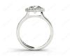 Vintage Style Round Cut Halo Diamond Ring with Bezel Set Centre Stone in Platinum