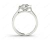 Cushion Cut Halo Ring with Bezel set centre stone with Side Stones in Platinum