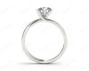 Round Cut Five Claw Twist Band Diamond Ring with Grain Set Side Stone in 18K White