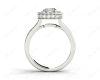 Cushion Cut Halo Ring with Milgrain claw set centre stone in Platinum