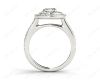 Double Halo Diamond Engagement Ring Round Cut with Claw Set Centre Stone Channel Setting Side Stones  in 18K White Gold