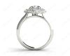 Round Cut Double Halo Plain Band Diamond Engagement ring with claw set centre stone in Platinum