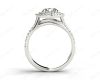 Round Cut Double Halo Diamond Engagement ring with claw set centre stone in Platinum