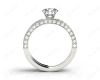 Engagement and Wedding Ring Set Round Cut Diamond Wedding Set Rings with Pave Setting Side Stones in 18K White