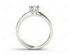 Round Cut Four Claws Set Diamond Ring with Channel Set Side Stones in 18K White