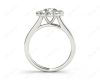 Round Cut Halo Diamond Engagement ring with claw set centre stone in Platinum