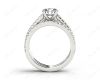 Round cut diamond wedding set rings with four claws setting in Platinum