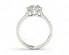 Round Cut Halo Diamond Engagement Ring with Claw Set Centre Stone in 18K White