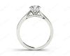 Round Cut Four Claw Set Diamond Ring with Pave Set Stones Down the Shoulders and on Both Sides in Platinum