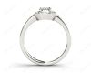 Emerald Cut Halo Diamond Engagement Ring with Claw Set Centre Stone in Platinum