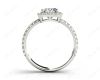 Princess Cut Halo Ring with Milgrain Claw Set Centre Stone in 18K White