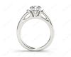Round Cut Unique Setting Four Claws Diamond Engagement Ring Setting in 18K White