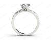 Round Cut Four Claw Set Diamond Ring with Round Cut Diamonds Down the Shoulders in 18K White