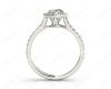 Pear Cut Halo Diamond Engagement Ring with Claw Set Centre Stone in 18K White