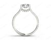 Round cut diamond ring with claw set centre stone in 18K White