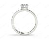 Round Cut Four Claw Set Diamond Ring with Round Share Prong Set Side Stones in Platinum