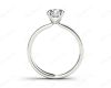 Round Cut Four Claw Set Diamond Ring with Round Cut Diamonds Pave Set Down the Shoulders in Platinum