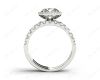 Round Cut Halo Diamond Wedding Rings Set with Four Claws Centre Stone Setting in Platinum