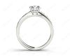 Round Cut Diamond Engagement Ring with Grain Setting Side Stones in 18K White Gold Engagement Ring 