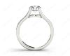 Round Cut Diamond Ring with Four Claws set centre stone in Platinum