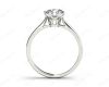 Round Cut Six Claw Set Diamond Ring on a Plain Band in Platinum