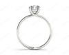 Round Cut Four Claw Set Diamond Ring with Plain Band In Platinum