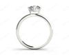 Solitaire Round Cut Four Claw Set Diamond Engagement Ring with Plain Band in 18K White