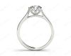 Round Cut Six Claw Set Diamond Ring with Plain Band in Platinum