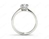 Round Cut Four Claw Set Diamond Ring With a Plain Band in Platinum