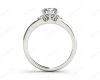 Round Cut Claw Set Trilogy Diamond Ring with Plain Band in Platinum