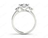 Round Cut Classic Trilogy Tension Set Diamond Ring in Platinum