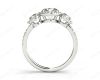 Round Cut Triple Halo Diamond Engagement ring with claw set centre stone in Platinum