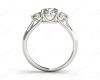 Round Cut Trilogy Diamond Engagement Ring cross-over setting in Platinum