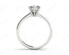 Solitaire Round Cut 6 Claw Diamond Engagement Ring With A Tapered Band  In 18K White